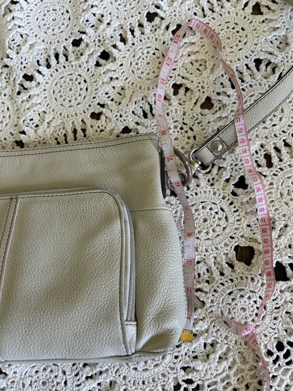 Clarks Light Gray Pebbled Leather Crossbody Bag - Picture 5 of 12